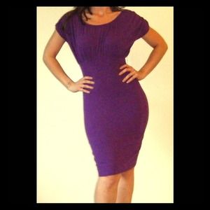 Purple shaper dress with detailed bust